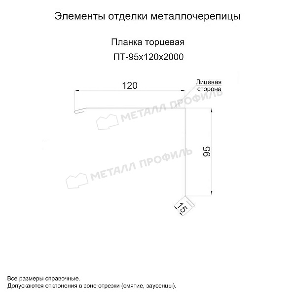 Планка торцевая 95х120х2000 (ПЭ-01-3000-0.5) ― заказать в Хабаровске по умеренной стоимости.
